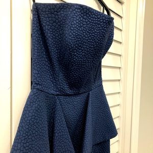 Blue strapless dress, size 4